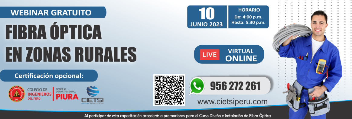 webinar gratuito fibra Optica en zonas rurales 2023